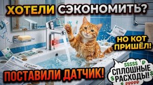Истории из Жизни \ Хотели сэкономить – поставили датчик движения на  кран в ванной. Но из-за кота..