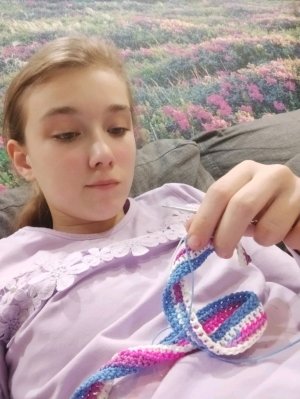 я перед танцами, вязание