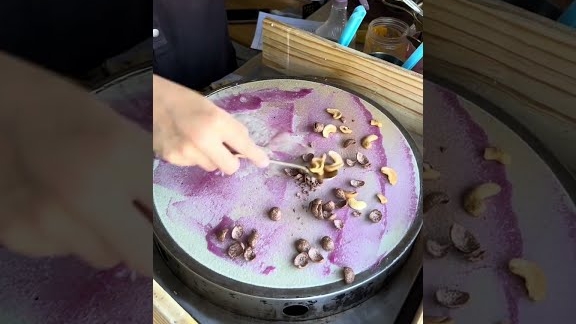 🫐🫐 блинчик черничный. тайская уличная еда