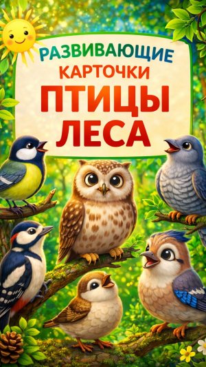 Птицы Леса - Обучающие Карточки для малышей!