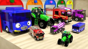 Малышка Акула Детские песенки Игрушечный автобус Трактор Пожарная машина Детские стишки и песенки