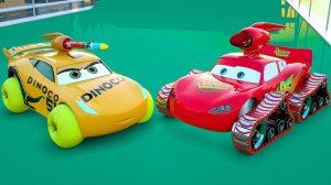 Изучайте формы с помощью машин Маккуина с помощью фруктовых колес, изучайте цвета с помощью машин