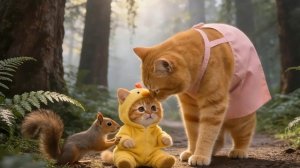 Когда рыжий котёнок потерялся в зоопарке... Мама-кошка бросилась на его поиски 🥺🦁