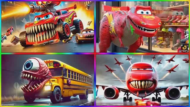 МАКВИН-ДИНОЗАВР против ОБЫЧНОГО МАКВИНА и МОНСТР-АВТОБУС против ИНФЕКТЕД СКАЙ!  КТО ПОБЕДИТ? МУЛЬТИК