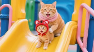 Радость! Первое приключение котёнка в тигровой шапочке в крытом игровом центре