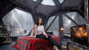 Уютный кемпинг под дождём, надувная палатка и звуки дождя ASMR.