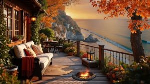 🔥🌊 Звук костра + шум моря 3 часа | Уютный релакс, медитация и глубокий сон 🏕️💤