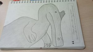 морда барионикса , карандашом