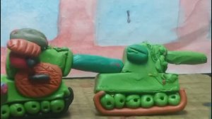 Возращение героя - мультики про танки из пластилина