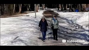 Занятия северной ходьбой с М.Моргуновой в парке "ХАРИНКА" г.Иваново  31.03.26 г.