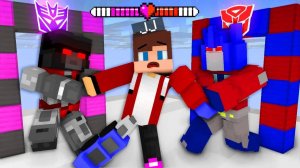 Джей Джей Мегатрон Фрейм против Майки Оптимуса Прайма Портал Мир трансформеров. Майнкрафт Мультик