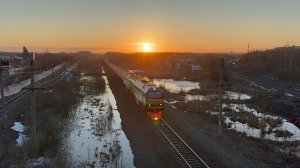 Поезда от рассвета до заката (+поздней ночью) в Рыбинске, 2026 год