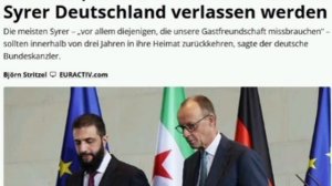 🇩🇪 🇸🇾 Мерц договорился с президентом Сирии о депортации 800 тысяч сирийцев из Германии