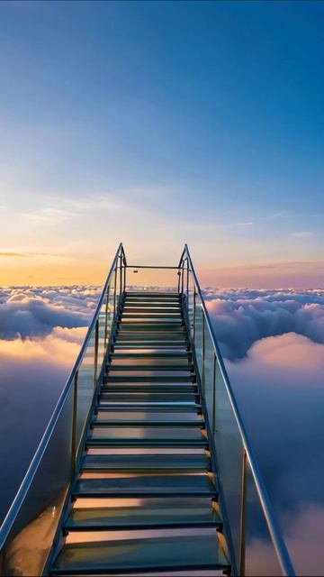 Лестница в облаках: путь к мечтам #фантазия #природа #вдохновение