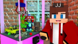 Джей Джей против Майки в игре Вызов машины. Майнкрафт Мультик