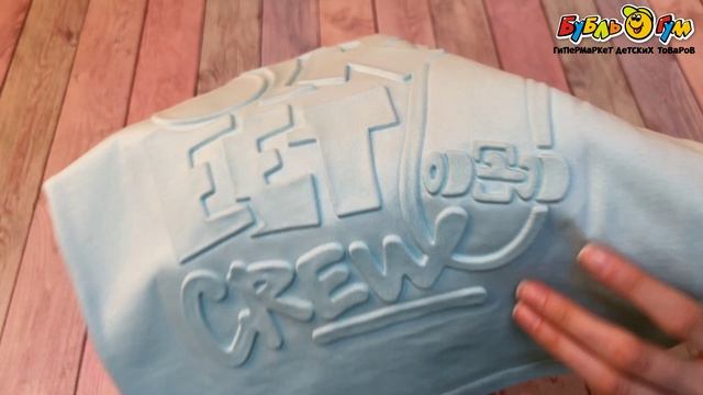 Футболка Lanson Kids однотонная с рельефным принтом голубая - видео