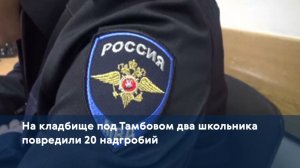На кладбище под Тамбовом два школьника повредили 20 надгробий