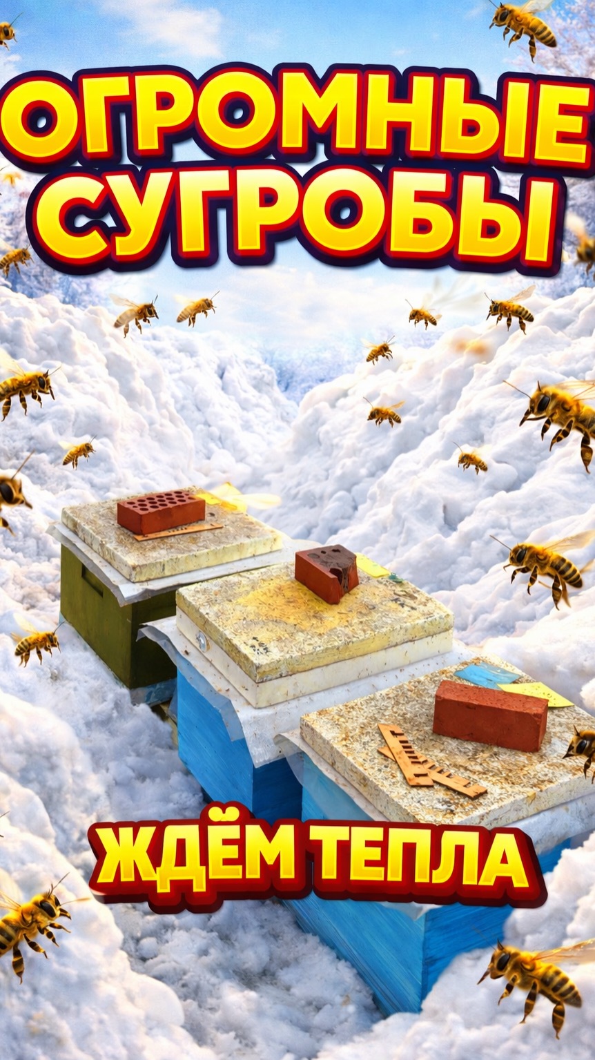 Огромные сугробы! Ждём тепла