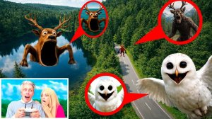 МОЙ ДРОН СНЯЛ DEER MONSTER, OWL MONSTER И ОГРОМНОГО DEER MONSTER В РЕАЛЬНОЙ ЖИЗНИ!
