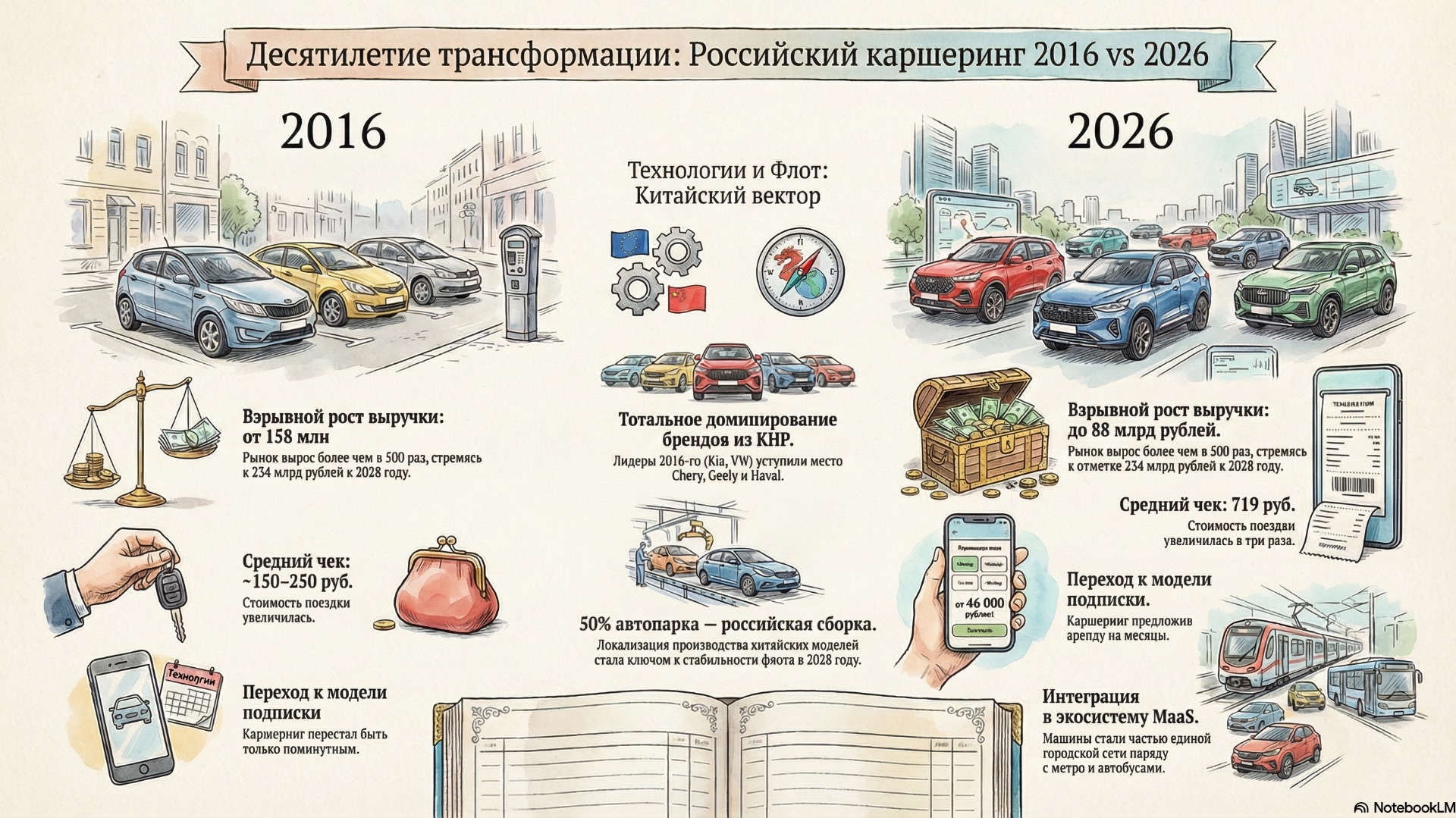 Каршеринг в России: 2016 против 2026