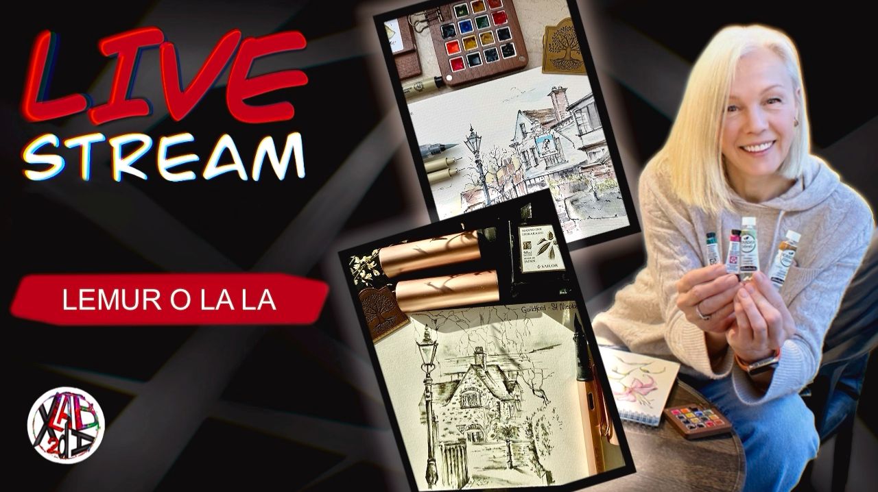 Lemur O La La - графика  акварель