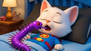 😱 Гигантский фиолетовый жук атакует Суперкотенка! 🐛🐱 история про кота! Мультики для детей