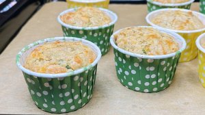 Пышные маффины с сыром и зеленью. Несладкие ПП кексы. Без глютена.