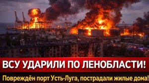 ВСУ УДАРИЛИ ПО ЛЕНОБЛАСТИ! Повреждён порт Усть-Луга, пострадали жилые дома!