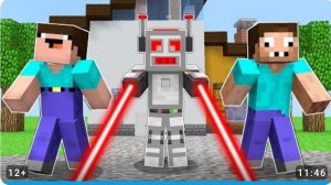 НУБ И ПРО СКРАФТИЛИ ЗЛОГО РОБОТА В МАЙНКРАФТ ! НУБИК В ГОРОДЕ И ТРОЛЛИНГ ЛОВУШКА В MINECRAFT