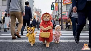 Китайские котики в городе