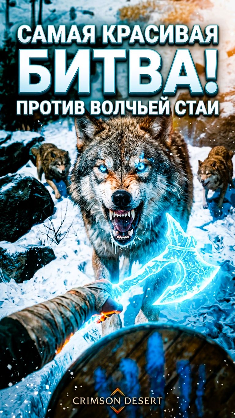 САМАЯ КРАСИВАЯ БИТВА В CRIMSON DESERT  ПРОТИВ ВОЛЧЬЕЙ СТАИ!