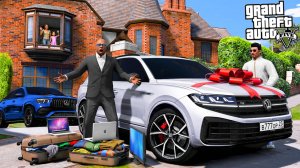 ОТЕЦ И СЫН В GTA 5 - ПОДАРИЛ ОХРАННИКУ ОСОБНЯК И VOLKSWAGEN TOUAREG! ОХРАННИК СПАС МНЕ ЖИЗНЬ 🌊ВОТЕР