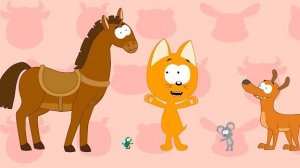 Как говорят животные - Котенок Котэ - Песенки мультики про животных для детей