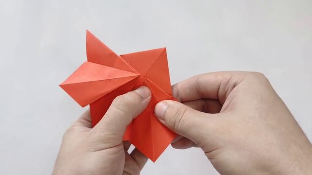 Оригами из КРАСНОЙ ОРХИДЕИ _ Как сделать цветы из бумаги