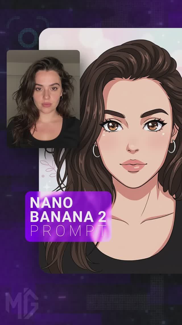 Обычное селфи → Аниме стиль | Nano Banana 2 prompt