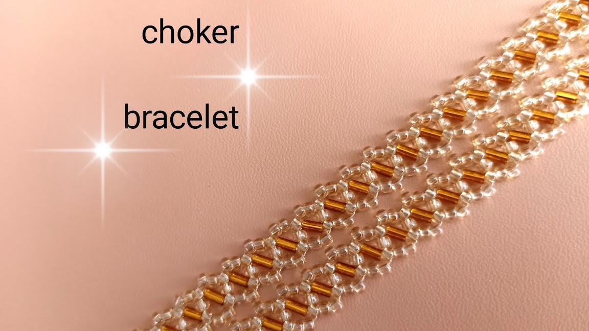Чокер. Браслет. Из бисера и стекляруса