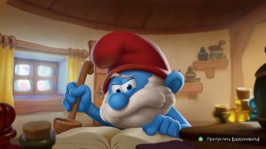 Смурфики. Синий цвет. Три яблока в высоту. Белые шляпы. Смурфетта. Папа Смурф. Гаргамель. Часть 3