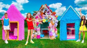 Настя и ее друзья украшают игровые домики для детей | ВИДЕО ДЛЯ ДЕТЕЙ
