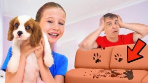 Настя учится заботится о своем щенке | ВИДЕО ДЛЯ ДЕТЕЙ