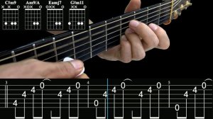 ИГРА АККОРДАМИ на Гитаре 027. Уроки Гитары. Аккорды и табы для Гитары Guitar B28
