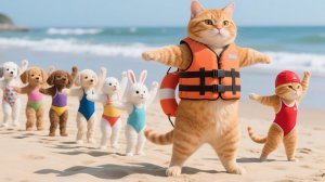 Ах! Спасение на пляже и уроки плавания котёнка в тигровой шапочке | Дневники Дейзи 46