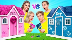 Домики Одного Цвета Челлендж | Мальчики против Девочек