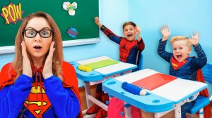 Рома и Оливер в Школе Супергероев! Учимся Помогать и Использовать Суперсилы