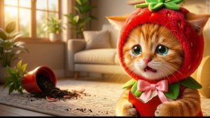 Котёнок разбил горшок мамы-кошки... А потом попытался его починить