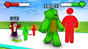 Джей Джей против Майки в игре  Гигант Раш. Майнкрафт Мультик