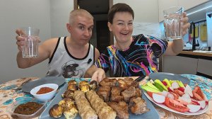 Мукбанг ОБМЫЛИ крупные покупки! С голодухи СОЖРАЛИ гору шашлыка и люля кебаб на семейный ужин