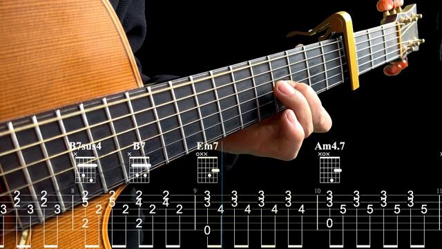 ИГРА АККОРДАМИ на Гитаре 015. Уроки Гитары. Аккорды и табы для Гитары Guitar B28