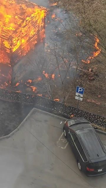 В Переделкино Ближнее сгорело заброшенное здание вблизи дома 35 по ул. Бориса Пастернака