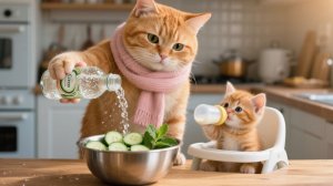 Ах! Проект благодарности котёнка в тигровой шапочке — домашний лимонад растапливает сердце соседа