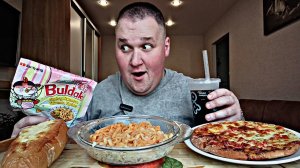 МУКБАНГ BULDAK spicy ramen / БАГЕТ С СЫРОМ, ПИЦЦА / ОБЖОР / MUKBANG ASMR EATING